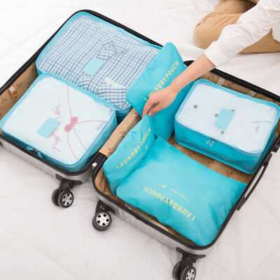

Dias Bartholmeu Dias waterproof travel storage bag trunk finishing bag underwear storage 6 piece set finishing bag blue