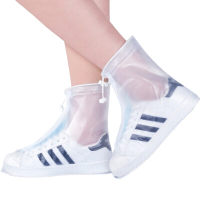 

Du Meiyi thick wear-resistant unisex rain shoes set waterproof rain boots rainy day non-slip waterproof shoe cover white L code