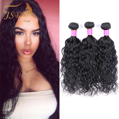 

JSDShine Hair Indian Natural Wave Virgin Human Hair 7A Grade 3 Bunldes Human Hair Extensions Water Wave Nature Color