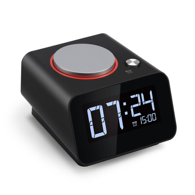 

Homtime C1 mini compact&convenient smart alarm clock with mobile phone USB charging novel birthday gift children easy to operate gray
