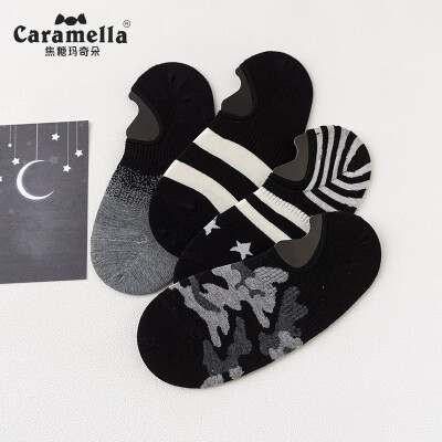 

Caramella summer thin section mens invisible socks casual sports short socks breathable shallow mouth cotton socks 53464 dark gray code