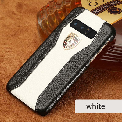 

LANGSIDI натуральный кожаный чехол для Samsung Note 8 Высокое качество Litchi Texture Car Logo Задняя обложка