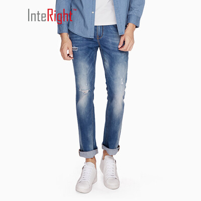 

INTERIGHT jeans mens trend slim narrow-legged jeans in blue 34