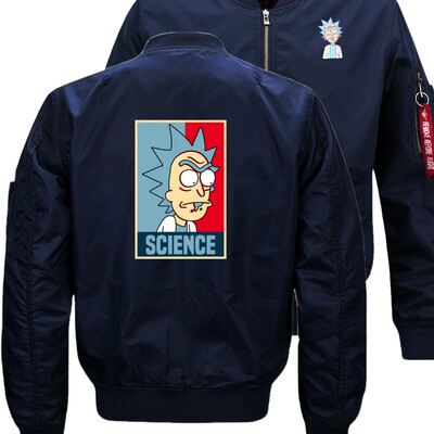 

Rick&Morty SCIENCE Bomber Flight Flying Jacket Winter thicken Warm Zipper Men Jackets Anime Mens Casual Coat