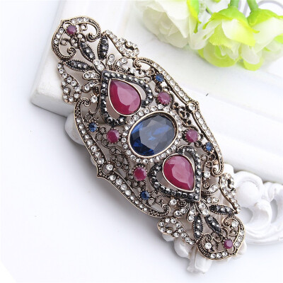 

Plus Size Turkish Brooch For Women Vintage Jewelry Cap Badge Belt Decoration Antique Gold Color Brooches Broches Bridal Jewelry