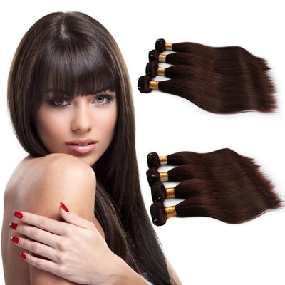

Nami Hair 4 Bundles Dark Brown 2 Color Brazilian Human Straight Hair Extensions 12"-26" No Shedding No Tangle Free Shipping