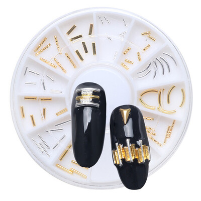 

Metal Wire Nail Wheel Gold Silver Design Wire Line DIY Nail Art Tips Decoration Lines Metallic Steam Punk DIY Nails Beauty Chain