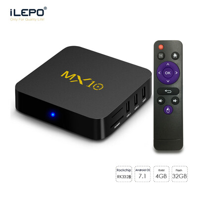 

MX10 Smart TV Box Android 7.1 RK3328 Quad Core 64bit DDR4 4GB 32GB KD17.4 4K HD Wifi 100M LAN USB3.0 Set-top Box media player