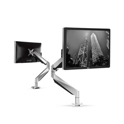

Loctek Premier Series Monitor Mount Full Motion Gas Spring Single Desk Top Mount Arm Fits 10-27 Monitor Silver