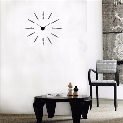 

3D Wall Clock Frameless Modern Mirror Metal Large Wall Stickers Clocks Wall Watches Room Home Decorations