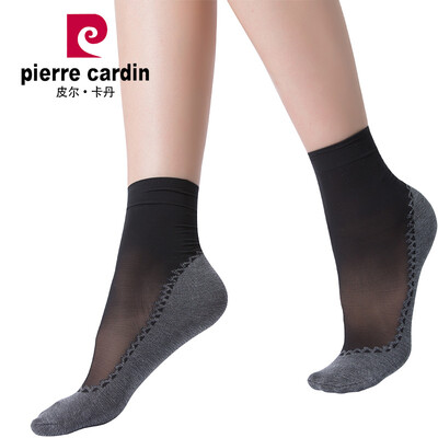 

Pierre Cardin short stockings female 20D jacquard non-slip cotton short socks 6 pairs of black code