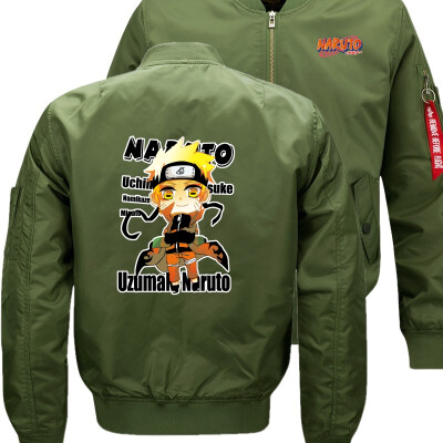 

UZUNAN One piece Bomber Flight Flying Jacket Winter thicken Warm Zipper Men Jackets Anime Mens Casual Coat