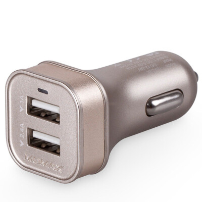

MOMAX 3.4A двойной USB Автомобильное зарядное устройство (золото шампанского)для IPAD / iphone / Samsung / LG / HTC
