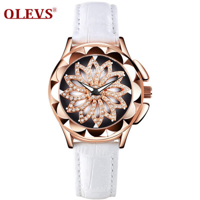 

OLEVS Brand Luxury Women Watches Gold hollow out Красивый дизайн Кварцевые женские часы Red Leather Clock Wristwatch Luminous