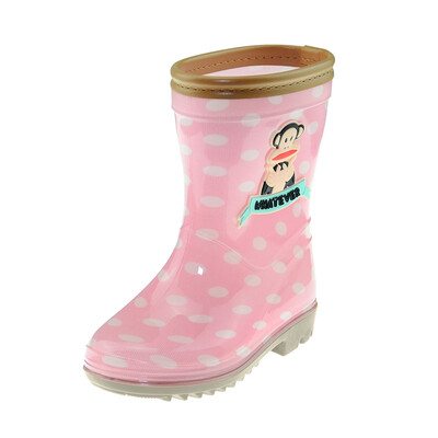 

PaulFrank big mouth monkey childrens rain boots cartoon wave point water shoes boys rubber shoes girls rain boots PF1014K pink wave point 26