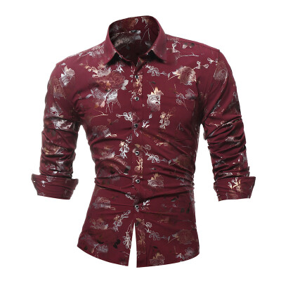 

Mens Printed Long Sleeve Casual Shirt