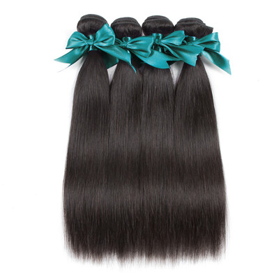 

Indian Remy Hair 4 Bundles Straight Human Hair Extensions Raw Unprocessed Natural Black Color 1b 7A Indian Straight Virgin Hair