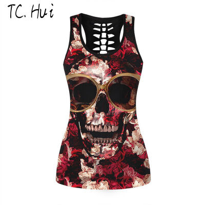 

2018 Skull Womens Tank Tops Fashion Print Women 3D Vest Top Camisole Tank Womens