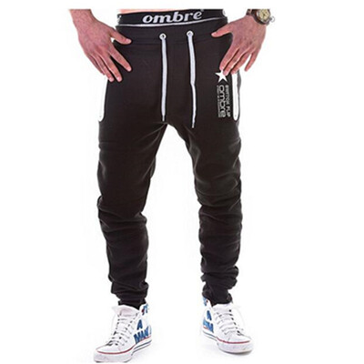 

New mens sports pants fashion printed cotton trousers running fitness casual pants