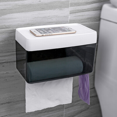 

You Mu no trace nail-free bathroom toilet tissue box free punching paper tube tray waterproof paper towel storage bathroom multi-function tissue box