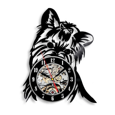 

Orkshire Terrier Cute Little Dog Animals Themes Vinyl Record Clock Wall Art Family for Any Occasion Home Decor Unique Gifts for