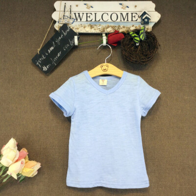 

Little Bitty 2017 summer pure t shirt kids child short sleeve clothes t-shirts baby girls children t shirts solid color