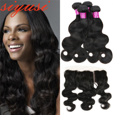 

Siyusi Hot Seling 7A Brazilian Body Wave lace Frontal Closure With Bundles 13x4 Ear To Ear Lace Frontal Closure With 3 Bundles