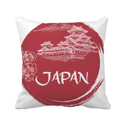 

Japan National Flag Red Temple Square Throw Pillow Insert Cushion Cover Home Sofa Decor Gift