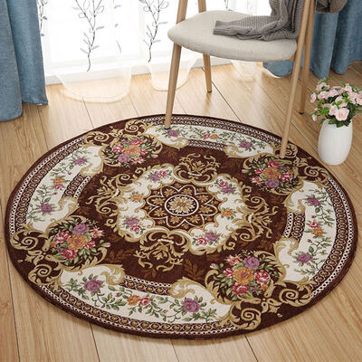 

More beautiful recall 100cm thick European round carpet computer chair swivel chair cushion living room bedroom study floor mat coffee color
