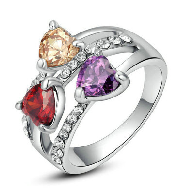 

Yoursfs® 18K White Gold Plated Big Heart Style Rings Use Austrian Crystal Fashion Jewelry