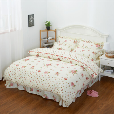 

Korean version of the cotton four-piece bedding sheets quilt cover pillowcase