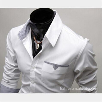 

2017 Autumn Male Clothes Slim Fit Men Long Sleeve Shirt Men Solid Casual Men Shirt Social Plus Size M-3XL