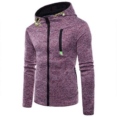 

Mens Fashion Casual Cotton Warm Hoodies Sweatshirt Long Sleeves Slim Multi-Zip High Quality Jacket Coat