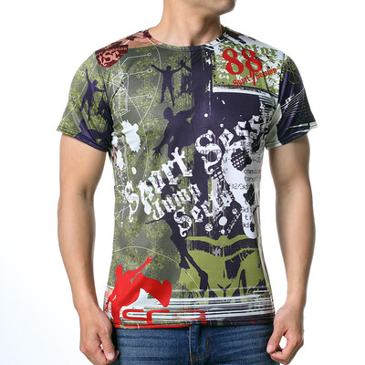

Pullover Sports Printed Short Sleeves T-shirts For Men