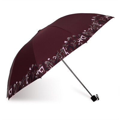 

Paradise Umbrella 9K Increase Reinforced Steel Black Glue UV Protection UFP50 Sunshade Bright Powder Silver Light Warning Pattern Umbrella Umbrella 30246E Wine Red