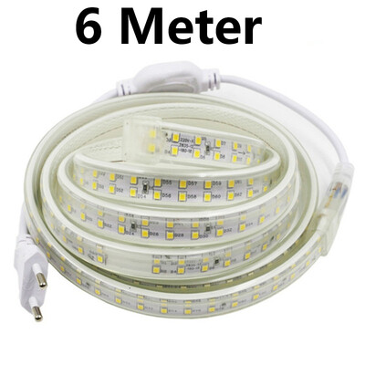 

AC 220V double row led light Led Strip 2835 180LedsM IP67 Waterproof With EU Power Adapter Flexible LED Tape Ribbon 1M 2M 3M 5M