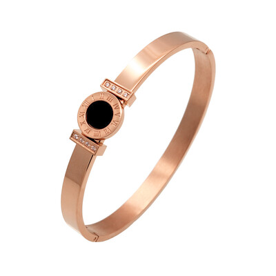 

European&American fashion new shell bracelet Rose Gold Plated 18K gold Rome style diamond bracelet accessories