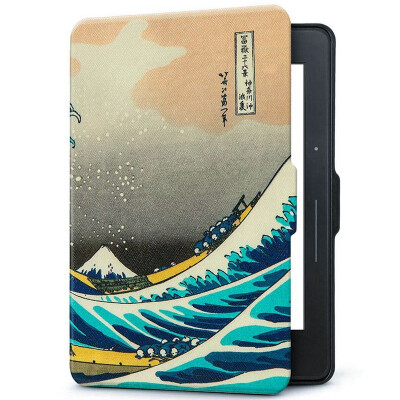 

Natusun KV-04 Adapter Kindle 1499 Protector / Case Kindle Voyage Sailing Exclusive Painted Sleeping Leather Case Kanagawa Surf