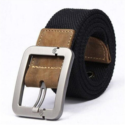 

HOT 2017 wholesale Real Solid brand Belt for Men Casual Striped belt Cinto mens Fashion Pin Buckle Canvas cowboy knitted Strap