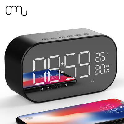 

Omu N1 Creative Dual Speaker Bluetooth Speaker Mirror Alarm Wireless Outdoor Mini Sound Card U disk Portable Mobile Computer Car Desktop Subwoofer Radio Black