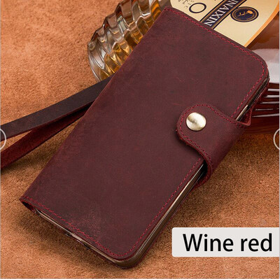 

LANGSIDI Genuine Leather flip Phone Case For iPhone X 6 6S 7 8 Plus retro crazy horse leather buckle style flip cover