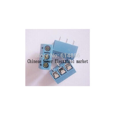 

20pcs 300V 16A Blue 5.0mm 3pin Screw Terminal Block Connector