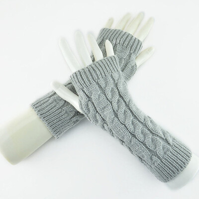 

women gloves Stylish hand warmer winter gloves women Arm Crochet Knitting faux Wool Mitten warm Fingerless Glovesgants femme