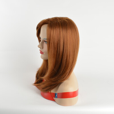 

QianBaiHui Short Bob Orange Wigs Natural Straight Copper Color Heat Resistant Synthetic Full Wig for Women Girls with Wig Cap