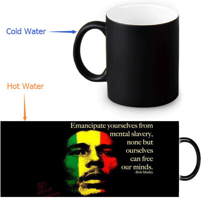 

Bob Marley Reggae Music 350ml12oz Heat Reveal Mug Color Change Coffee Cup Sensitive Morphing Mugs Magic Mug Milk Tea Cups