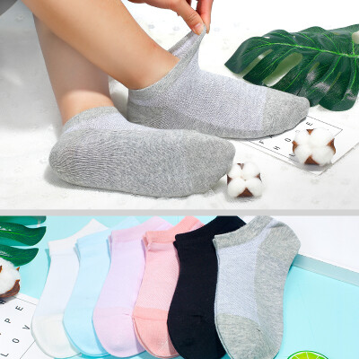 

Langsha boat socks female cotton socks summer sweet thin section fresh invisible sweat-absorbent cute socks 6 pairs of solid color models