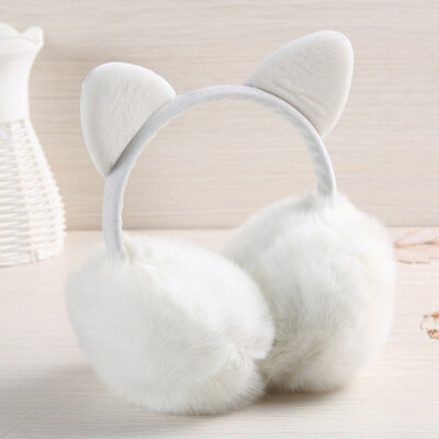 

Winter Autumn Warm Faux Fur Ear Muffs Cute Cat Ear Earflap Rabbit Fur Earmuff for girls Ear flap Ladies Plush Ear muffs Women