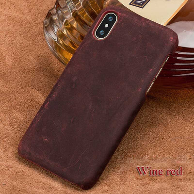 

LANGSIDI Genuine Leather Phone Case For iPhone X Case Vintage Crazy horse skin Back Cover