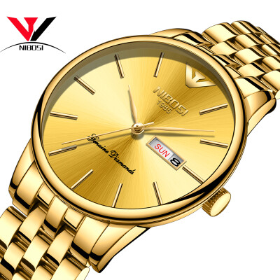 

Saat NIBOSI Business Ultra Thin Mens Watches 2018 Top Brand Luxury Quartz Stainless Steel Watches Men Fashion Calendar Date Week
