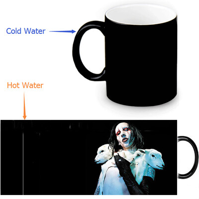 

Marilyn Manson 350ml12oz Heat Reveal Mug Color Change Coffee Cup Sensitive Morphing Mugs Magic Mug Milk Tea Cups